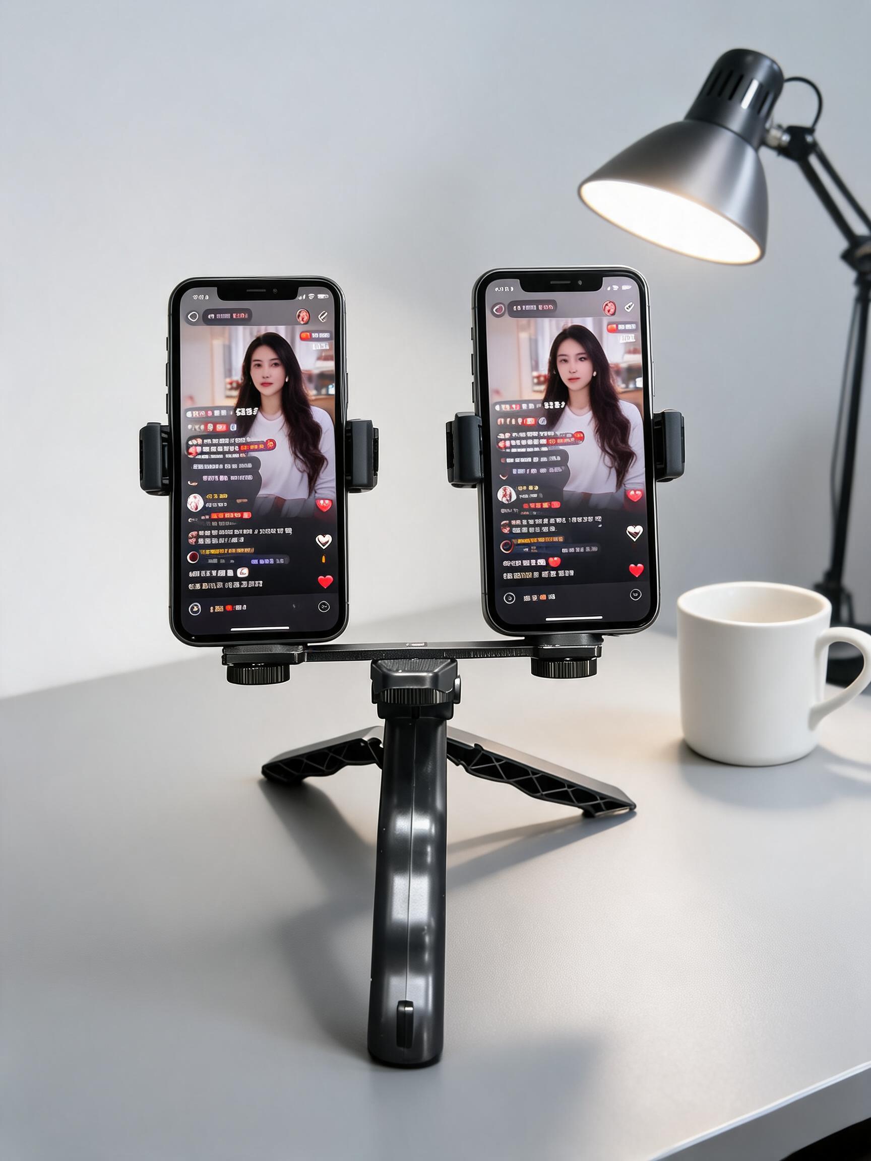 Ulefone Tablet Accessories - 듀얼폰 라이브 스트리밍 홀더 핸드헬드 삼각대