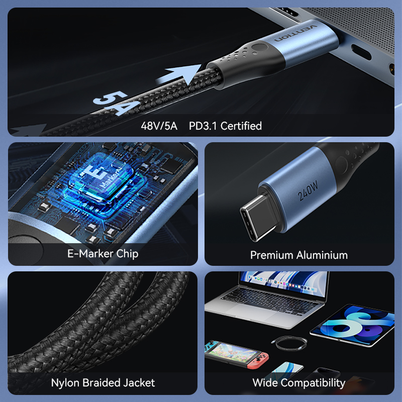 벤틴션 240W C타입 to C타입 케이블 PD3.1  - Ulefone Tablet Accessories 리뷰 및 가격