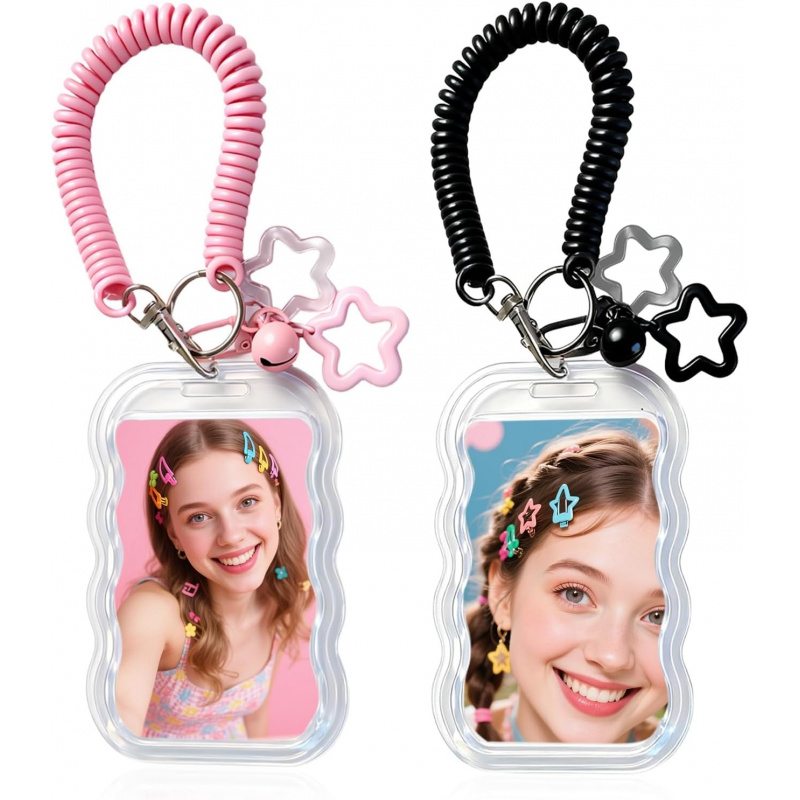 귀여운 포토카드 홀더 키체인 2개 세트, K팝 포토카드 - Tablet Cute Accessories 리뷰 및 가격