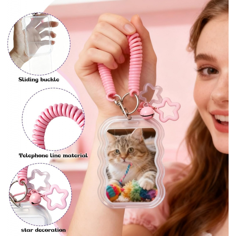 귀여운 포토카드 홀더 키체인 2개 세트, K팝 포토카드 - Tablet Cute Accessories 리뷰 및 가격