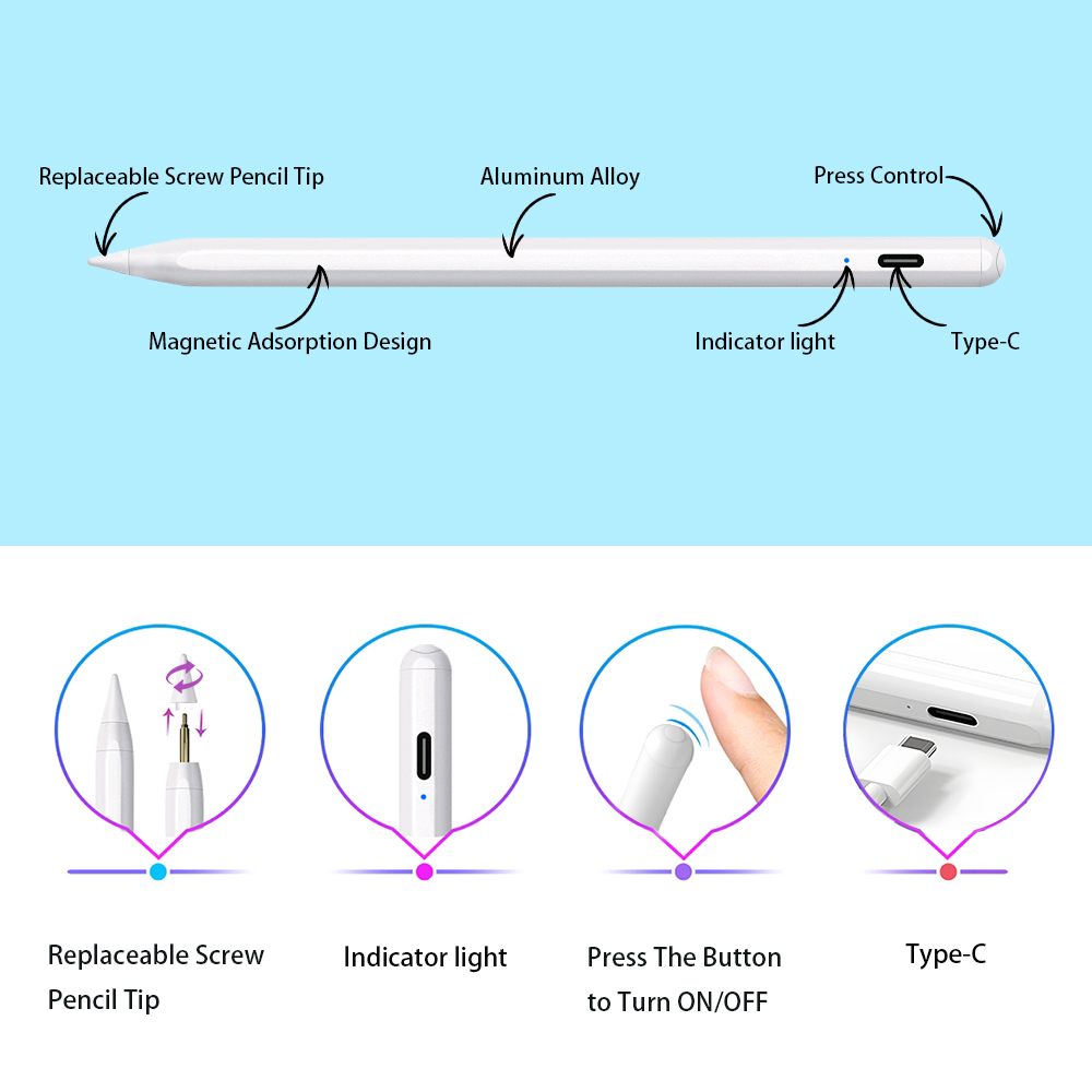 IOS 터치 스크린 태블릿 펜용 드로잉 스타일러스 액세 - Drawing Tablet Pen Accessories 리뷰 및 가격