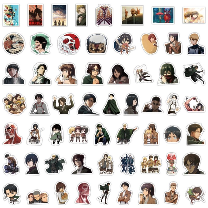 60Pcs 진격의 거인 애니메이션 스티커 귀여운 미적  - Tablet Cute Accessories 리뷰 및 가격