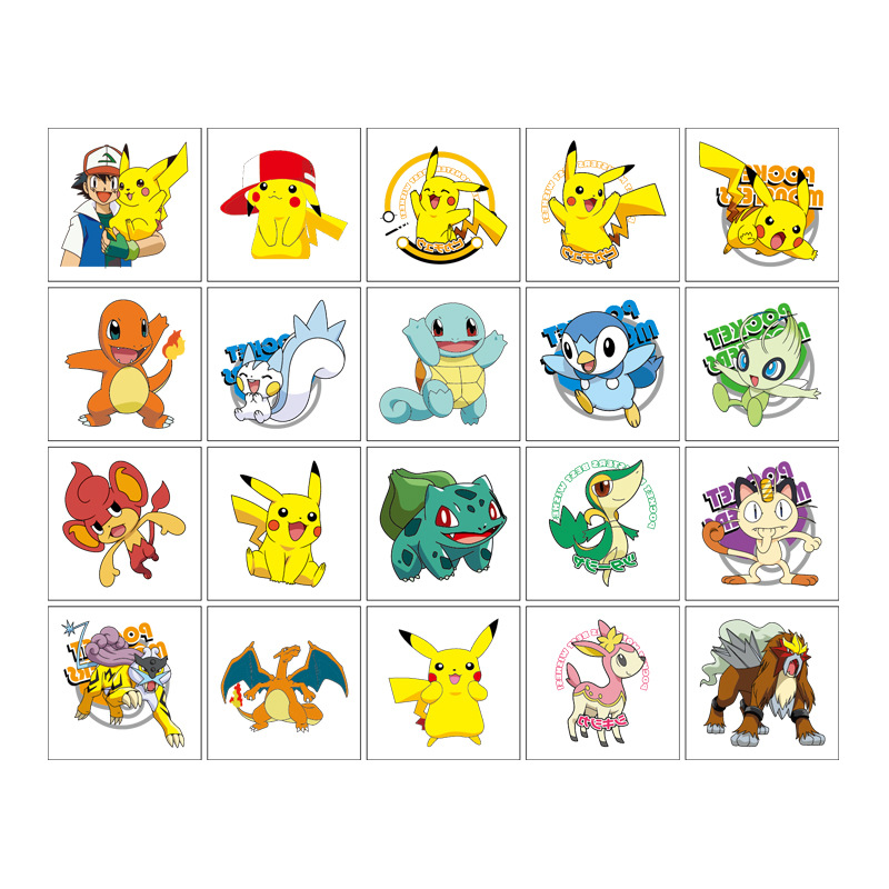 5*5cm 20pcs 포켓몬 피카추 문신 스티커 어린이 - Tablet Cute Accessories 리뷰 및 가격