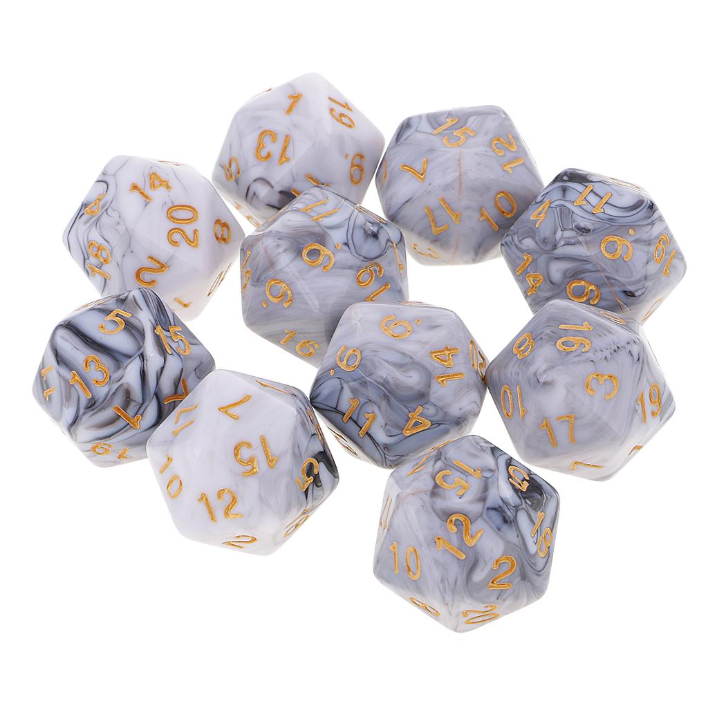 10pcs 다면체 20 양면 주사위 D20 오지 RPG - Tablet Accessories Kit 리뷰 및 가격